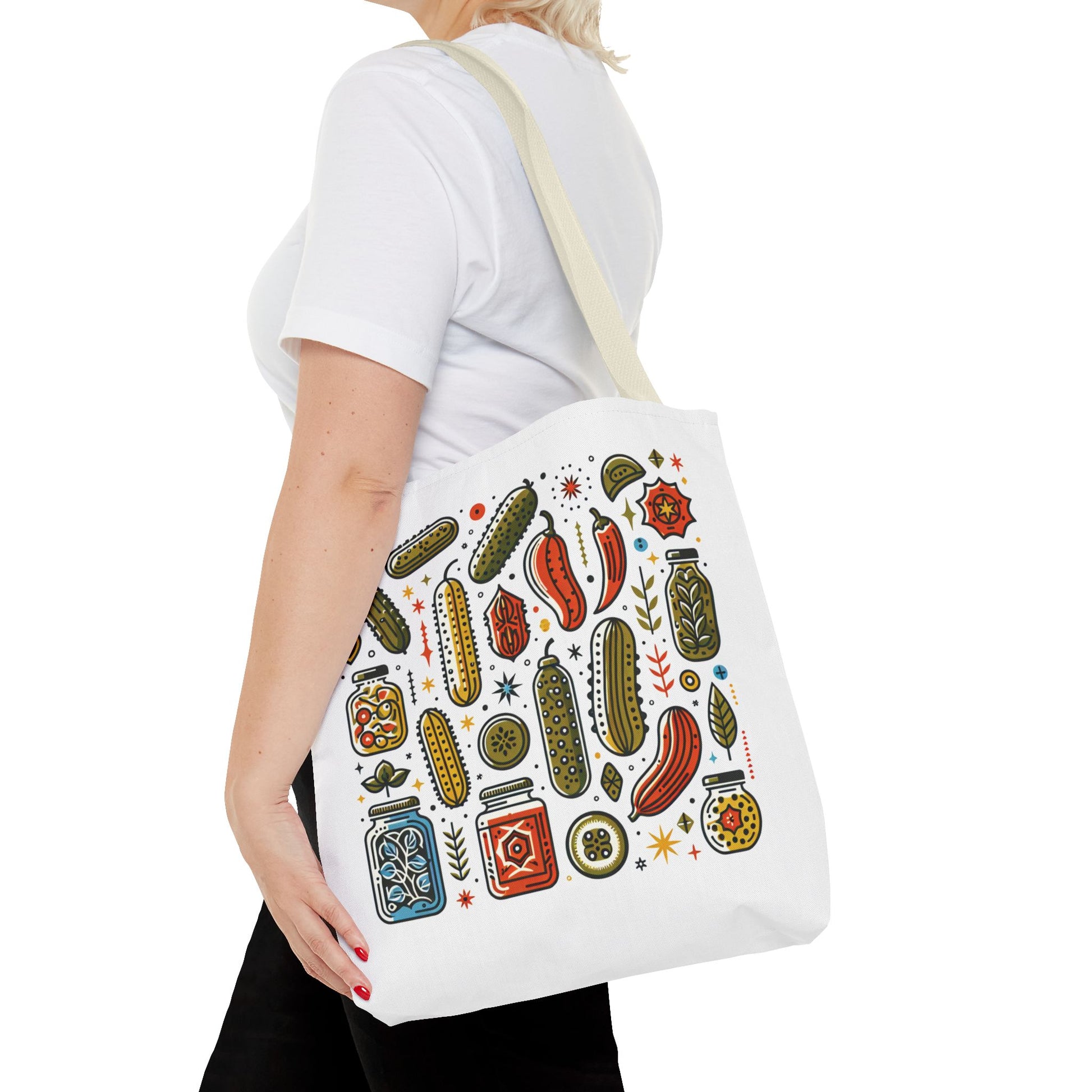 Grocery Tote Bags - Eco-Friendly Reusable Shopping Tote Set features durable polyester with reinforced handles and boxed corners, available in three sizes and five handle colors, embodying FireBrook Essentials' commitment to practical, joyful living.