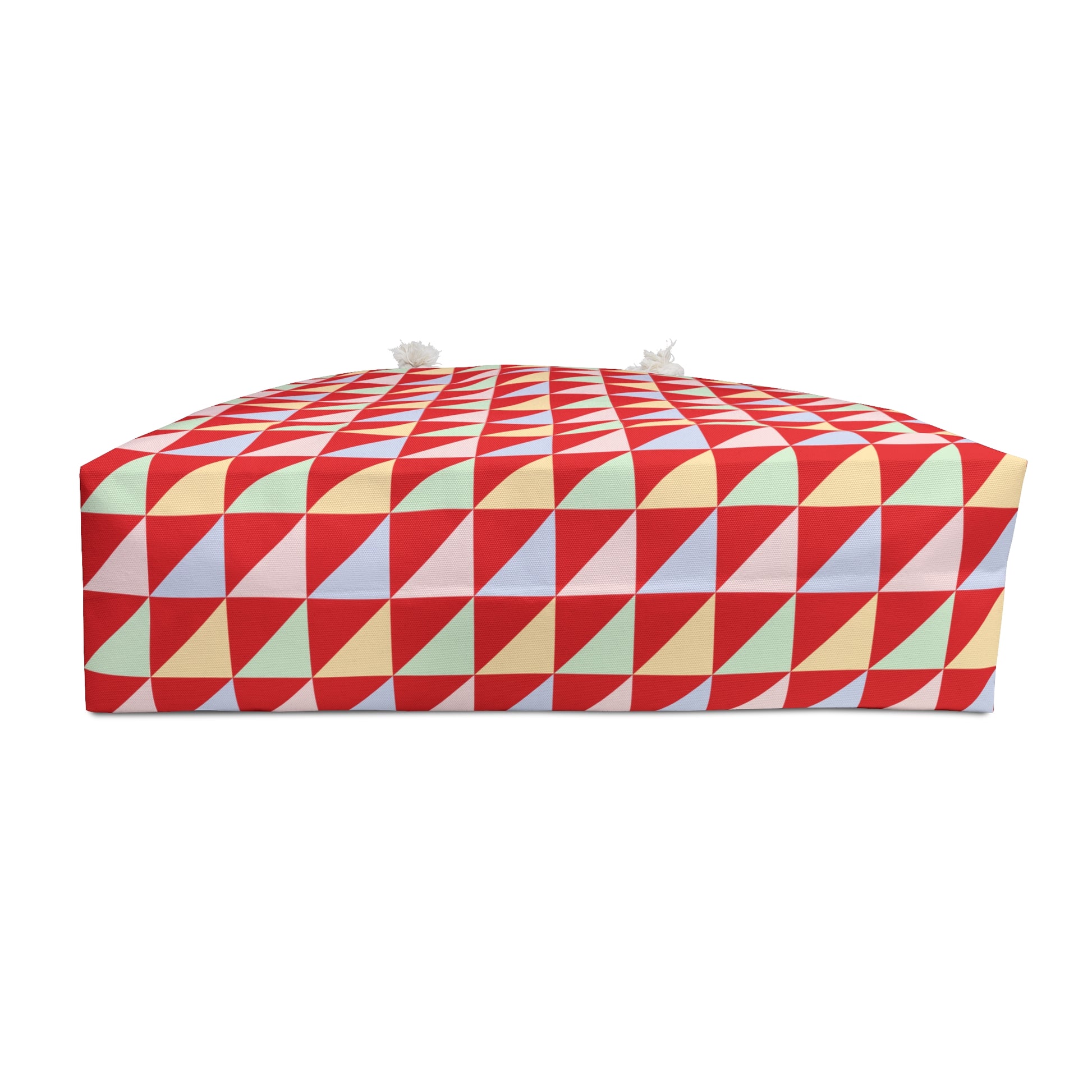 Weekender Bag - Geometric Triangles Design featuring a modern triangular pattern and sturdy rope handles, perfect for stylish, easy travel. Designed by FireBrook Essentials for joyful, effortless getaways.