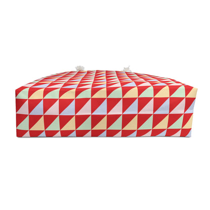 Weekender Bag - Geometric Triangles Design featuring a modern triangular pattern and sturdy rope handles, perfect for stylish, easy travel. Designed by FireBrook Essentials for joyful, effortless getaways.