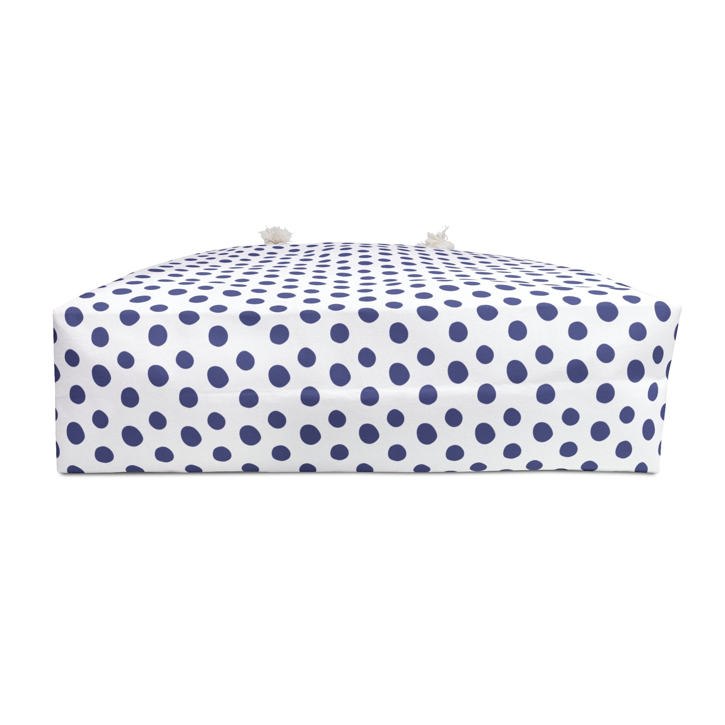 Weekender Bag - Blue Polka Dots Print, featuring a classic design with elegant rope handles and durable polyester material, ideal for stylish, joyful travel experiences.
