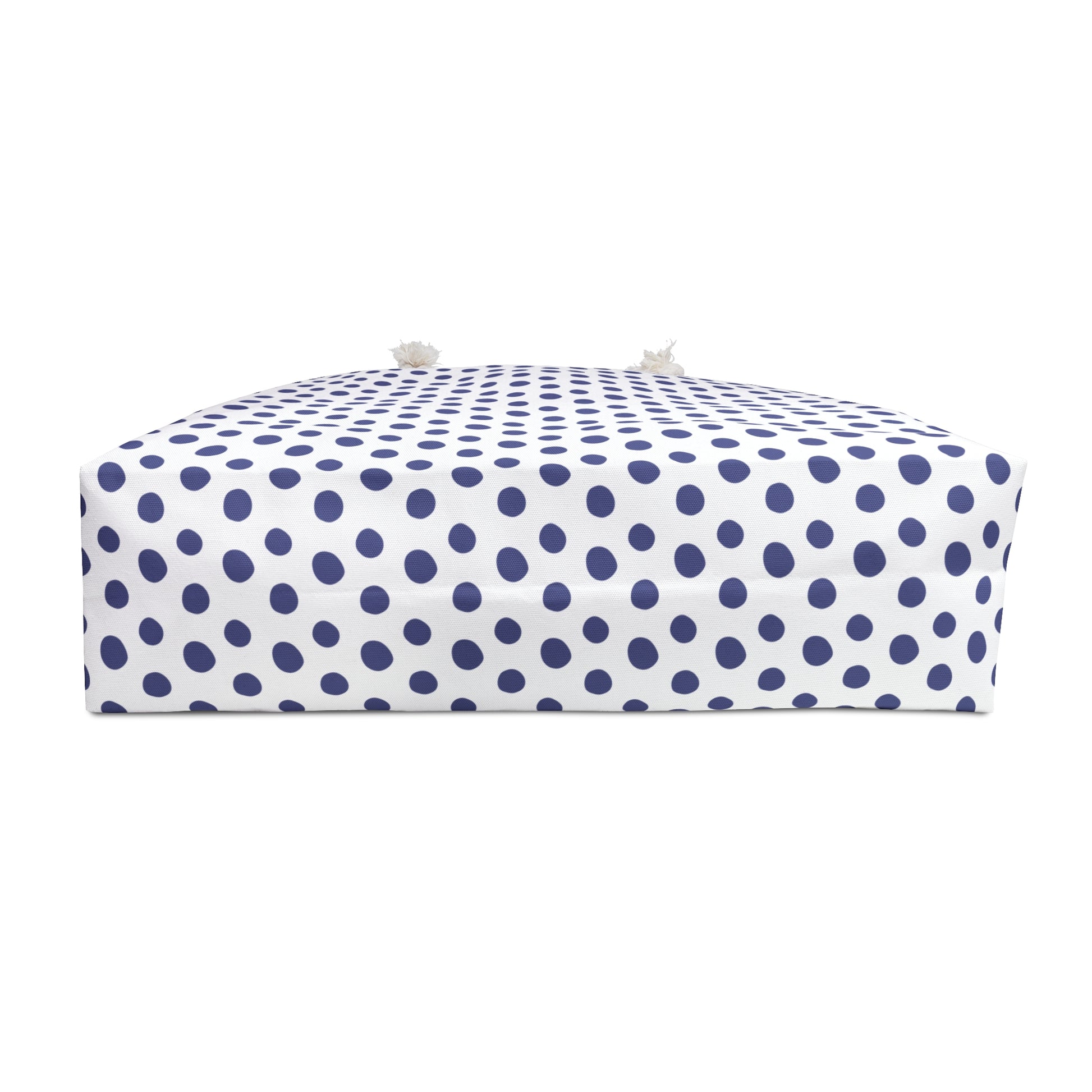 Weekender Bag - Blue Polka Dots Print, featuring a classic design with elegant rope handles and durable polyester material, ideal for stylish, joyful travel experiences.