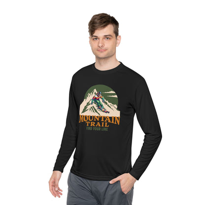 Mountain Trail Long Sleeve Tee - Find Your Line, Outdoor Adventure Shirt