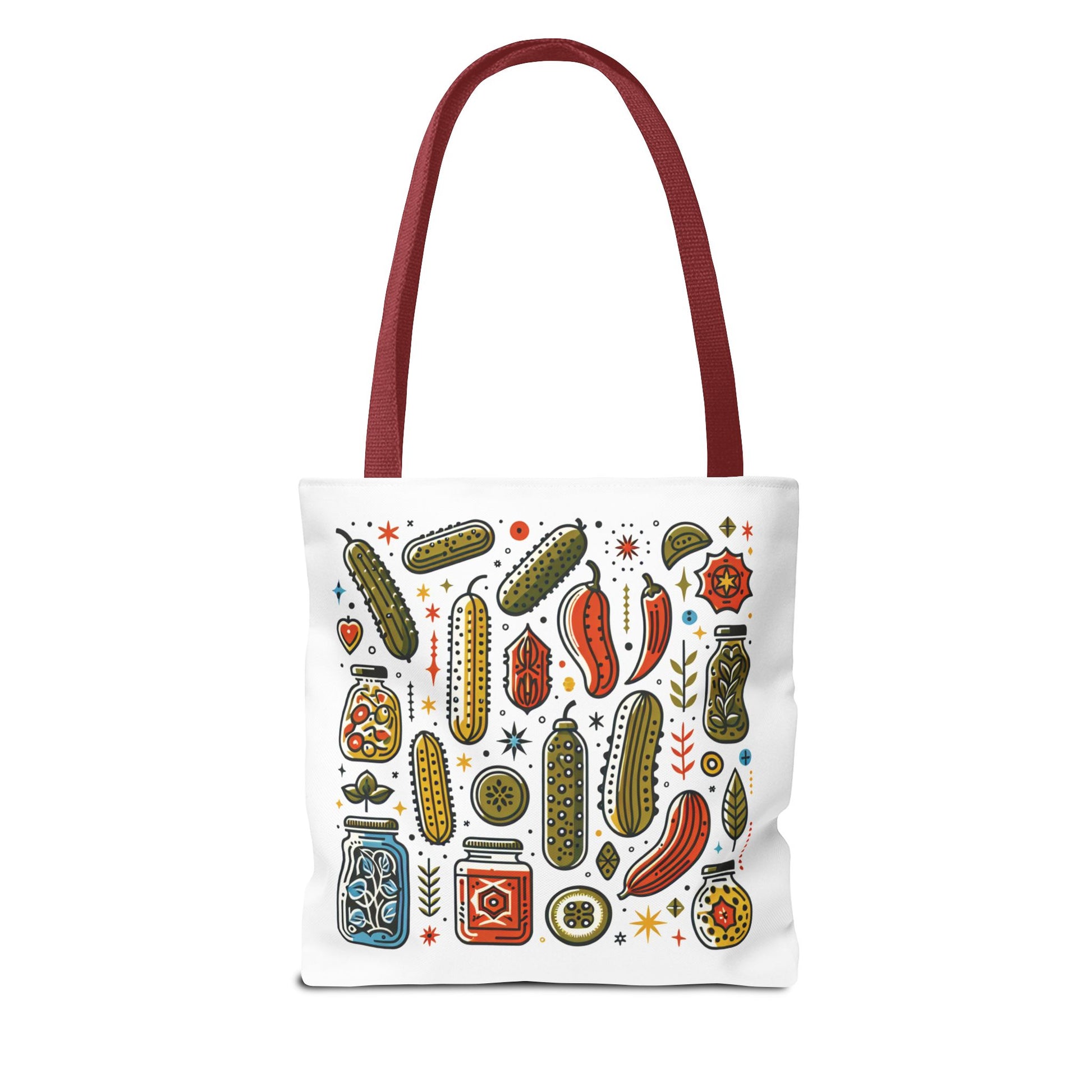 Grocery Tote Bags - Eco-Friendly Reusable Shopping Tote Set features durable polyester with reinforced handles and boxed corners, available in three sizes and five handle colors, perfect for everyday use.
