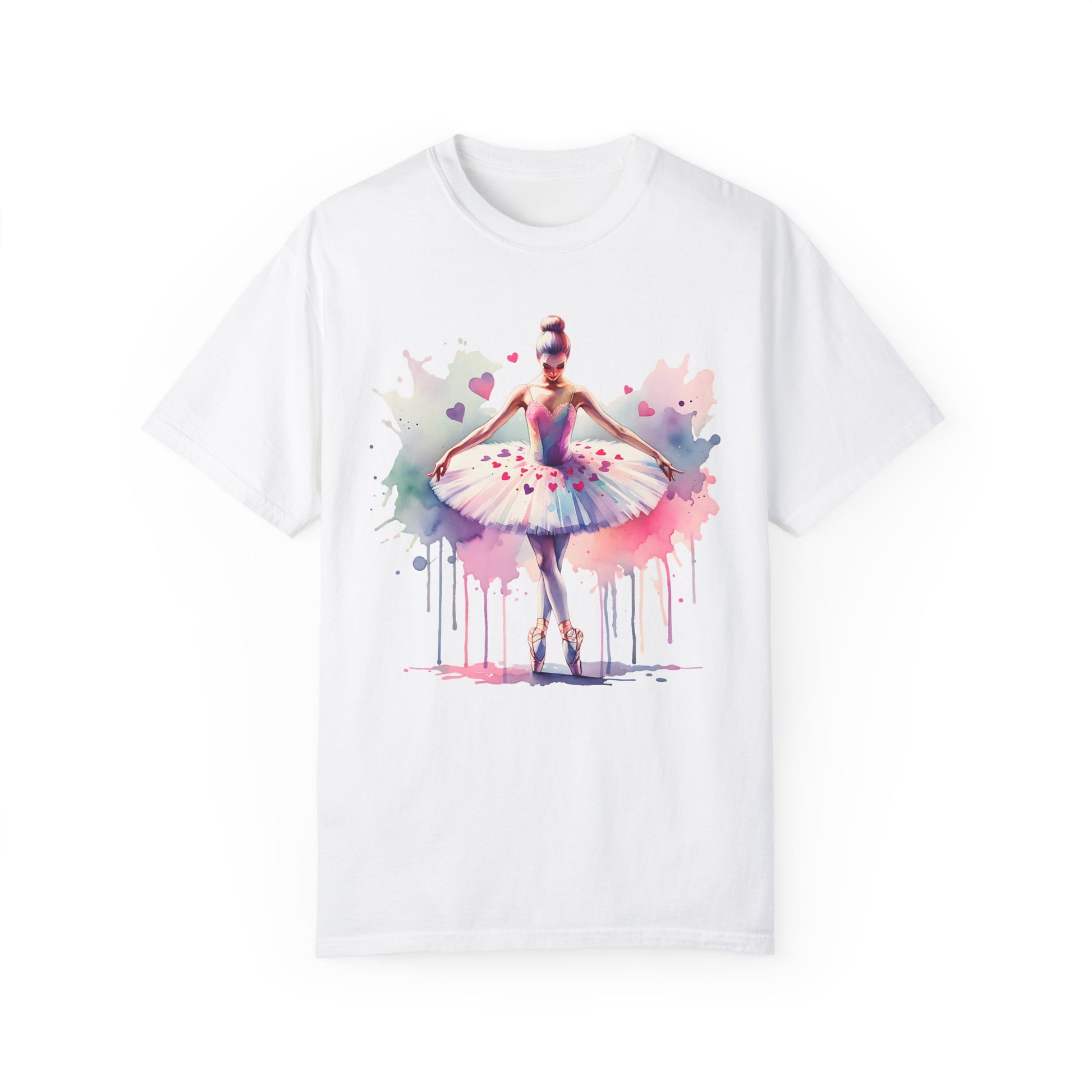 Ballet Dancer Comfort Colors Unisex T-shirt features a detailed painting of a ballerina, ideal for ballet fans seeking a comfortable, stylish addition to their wardrobe from FireBrook Essentials.