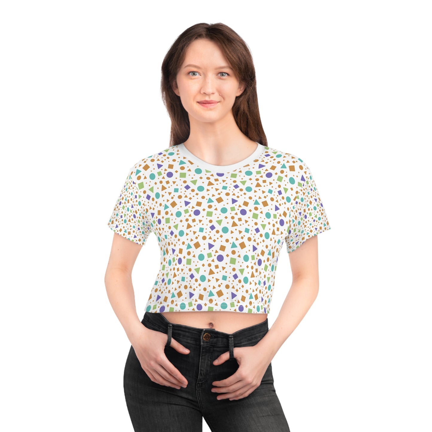 Colorful Abstract Pattern Crop Fun T-Shirt