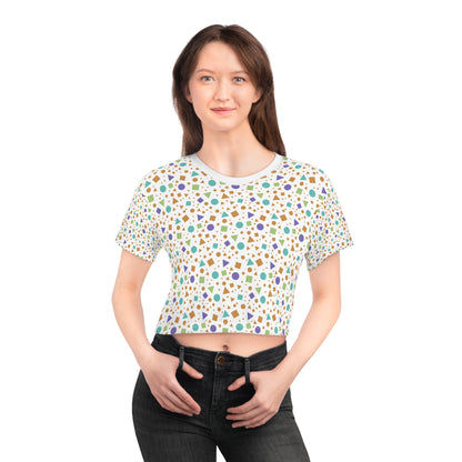 Colorful Abstract Pattern Crop Fun T-Shirt