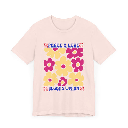 Peace and Love Blooms Within Yoga Tee -