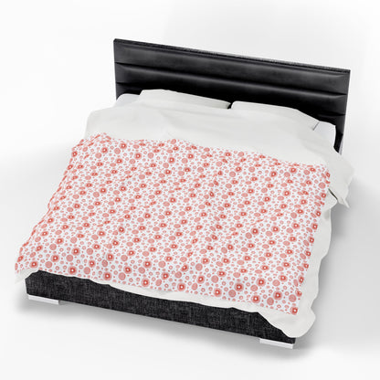 Swirls and Circles (Medium) Velveteen Plush Blanket, showcasing a vibrant, intricate pattern. Its plush texture offers warmth and comfort, embodying FireBrook Essentials' commitment to stylish, uplifting home decor.