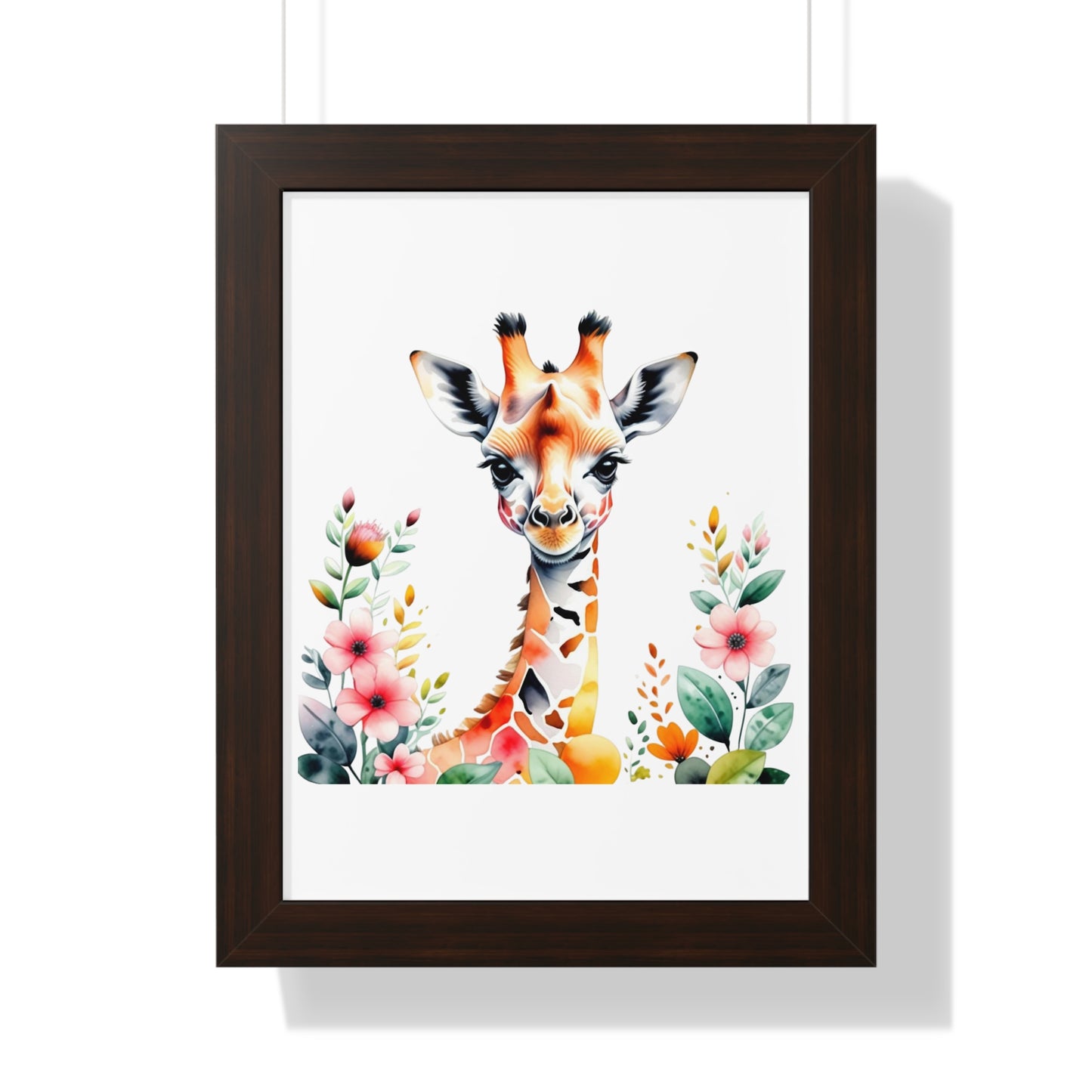 Whimsical Baby Giraffe Vertical Poster