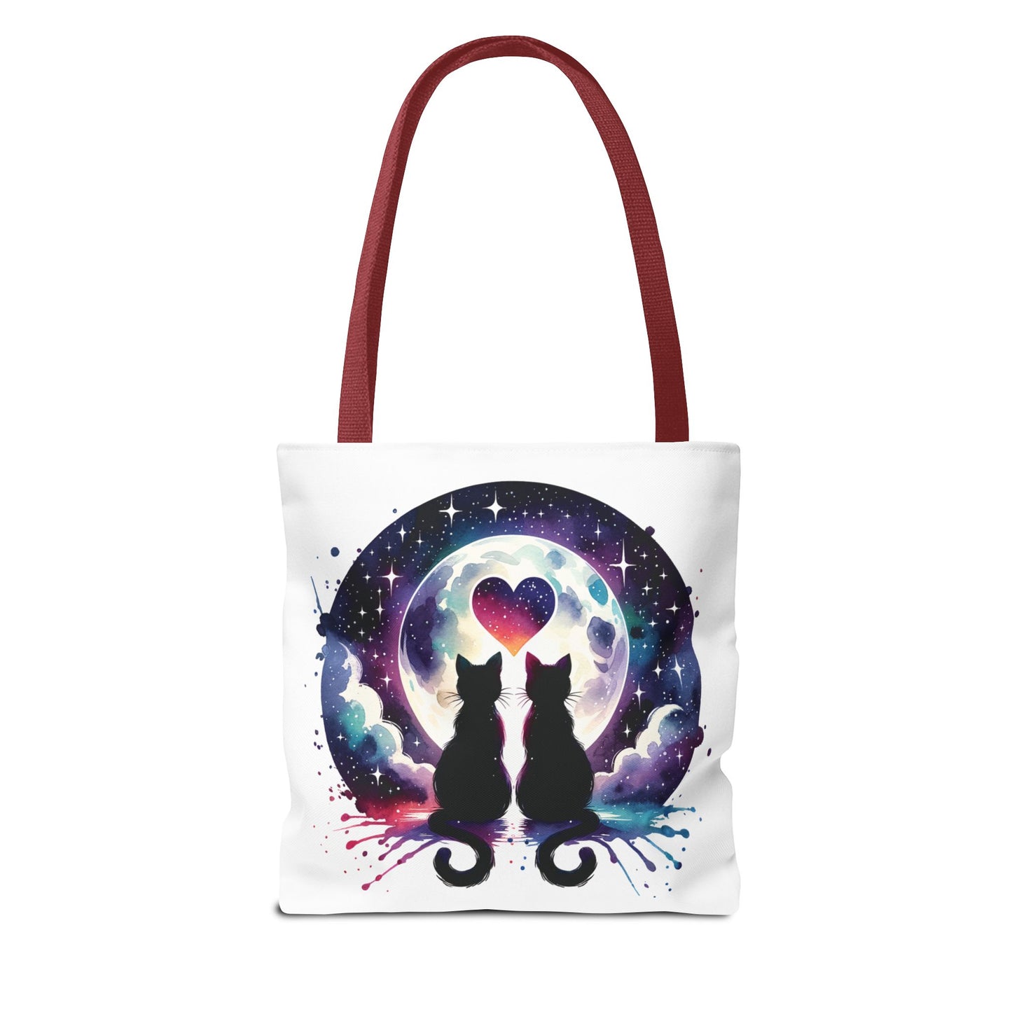 Copy of Cat Lovers Under the Moon Tote Bag, a durable, quirky tote featuring cat-themed charm, ideal for everyday use. Perfect for carrying essentials, available in multiple sizes with reinforced handles for strength.