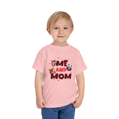 T-shirt pour tout-petits avec motifs d'animaux « Moi et maman »