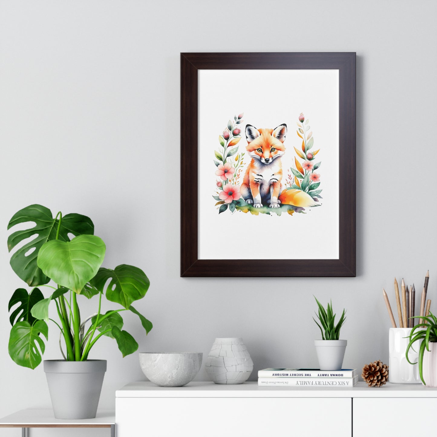 Baby Fox Watercolor Illustration