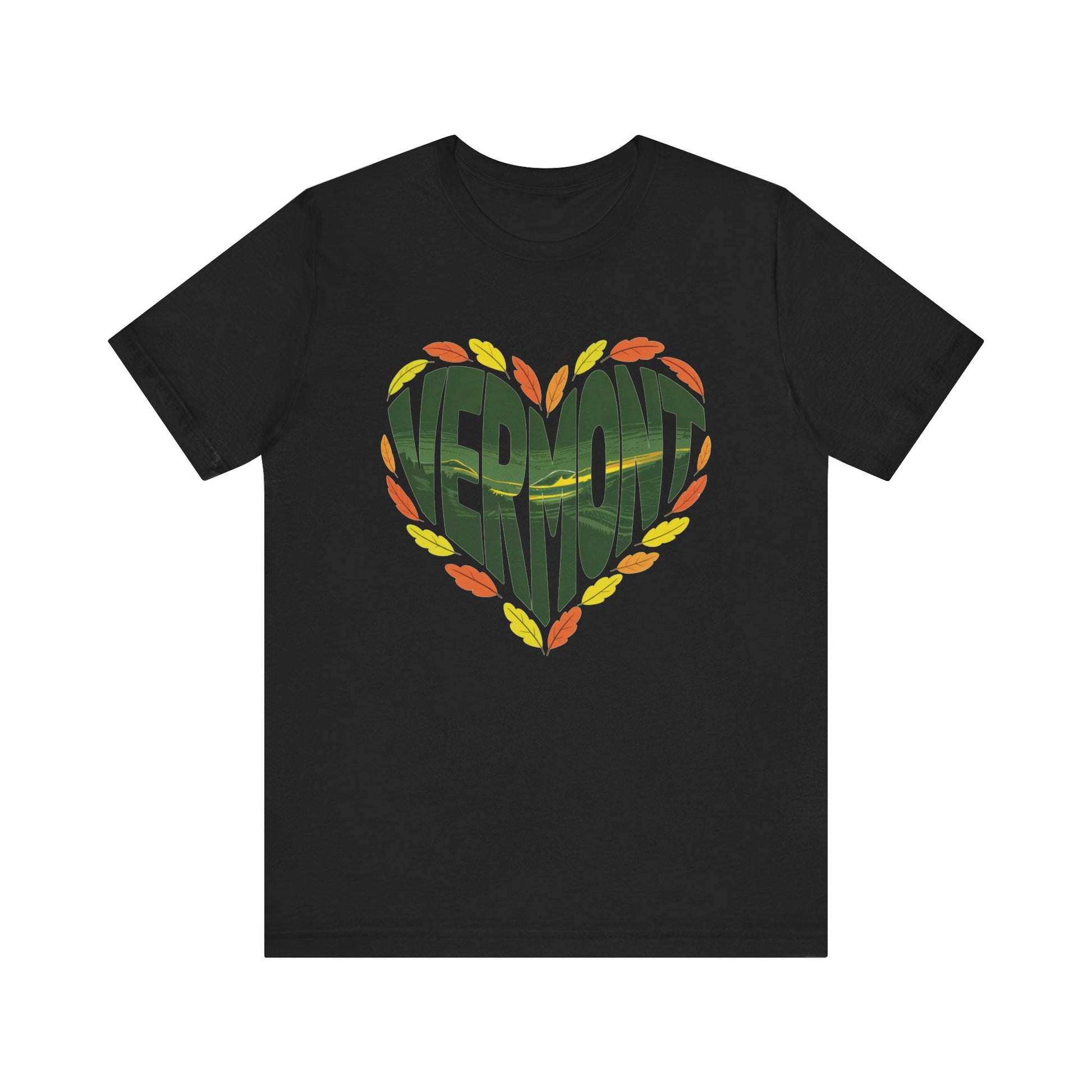 Vermont Love Bella+Canvas Unisex T-Shirt showcases a relaxed fit and outdoorsy design, ideal for nature enthusiasts. Crafted from 100% Airlume cotton, it offers style and comfort for casual or semi-formal wear.
