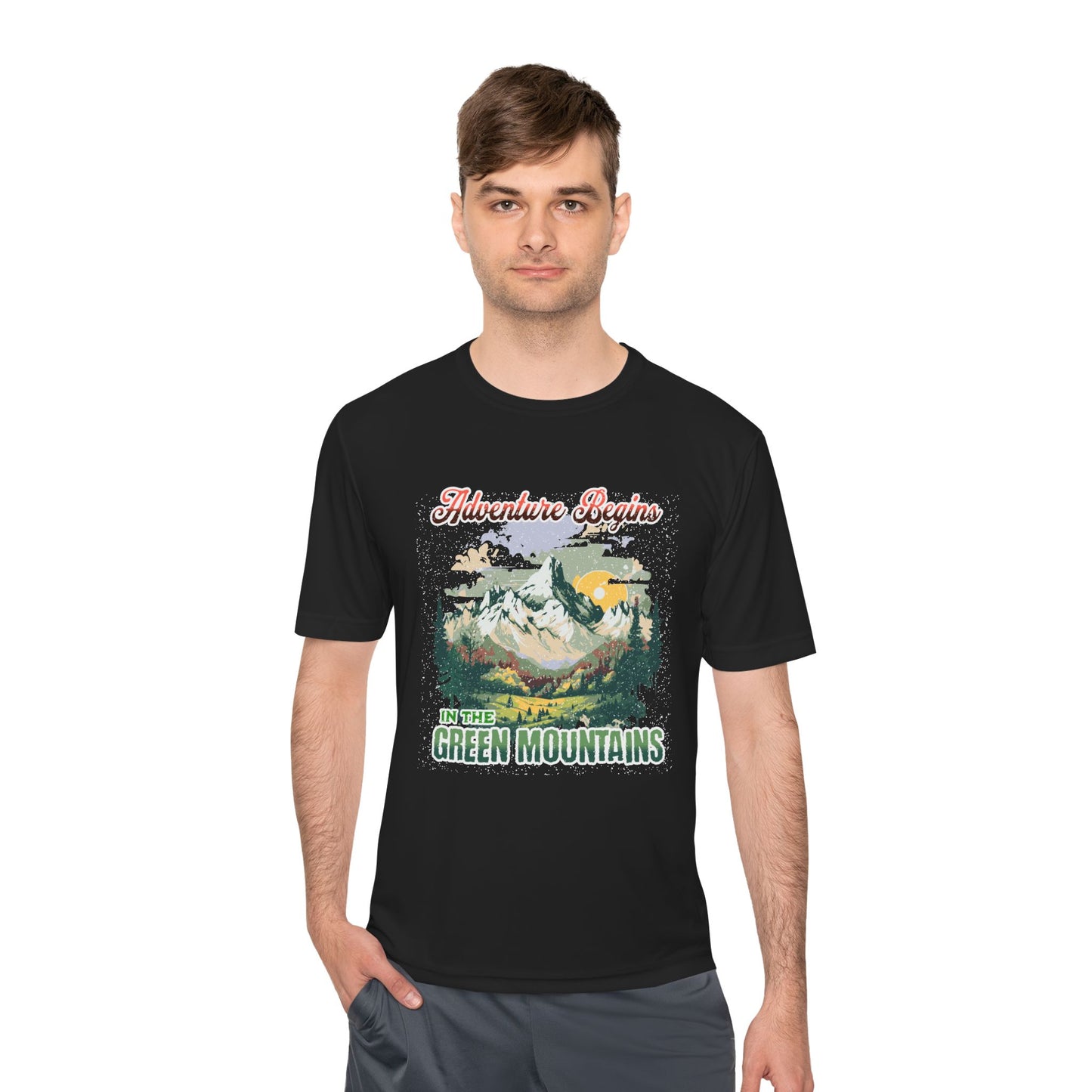 Adventure Begins in the Green Mountains Moisture Wicking Tee