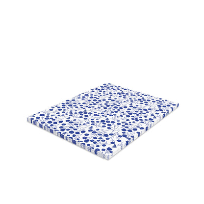 Floral Greeting Cards — Pack of 8/16/24, showcasing square cards with a blue floral and berry motif on white. Includes matching white envelopes, perfect for heartfelt messages.