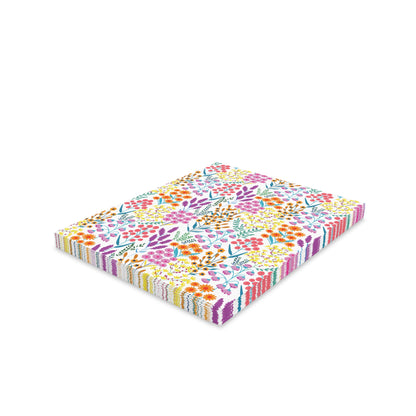 Floral Wildflower Greeting Cards — Pack of 8/16/24 feature vibrant botanical prints on matte-finish sheets. These folded cards, resembling garden blooms, convey joyful, personalized sentiments, each with a matching white envelope.