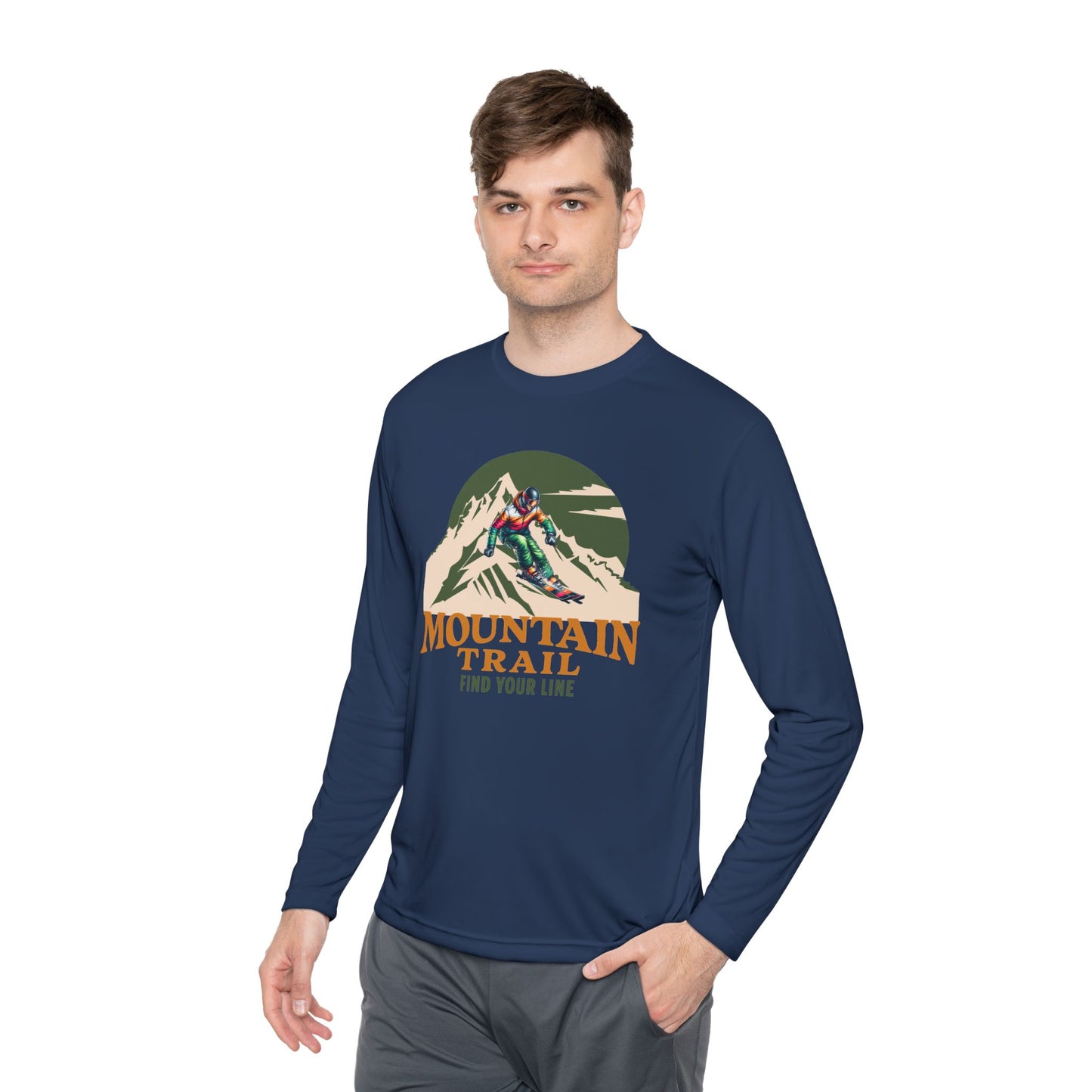 Mountain Trail Long Sleeve Tee - Find Your Line, Outdoor Adventure Shirt