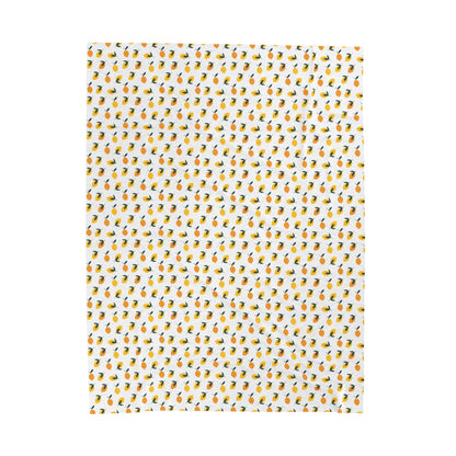 Velveteen Plush Blanket - Lemon Pattern, showcasing a lively lemon design, perfect for adding a bright, summery touch to your home. Ideal for cozying up or gifting, reflecting FireBrook Designs' joyful, stylish ethos.