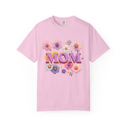 Mother's Day Comfort Colors T-shirt, featuring a classic crew neckline and relaxed fit, showcases durable double-needle stitching. This unisex tee is garment-dyed for softness, embodying FireBrook Essentials' commitment to comfort and style.