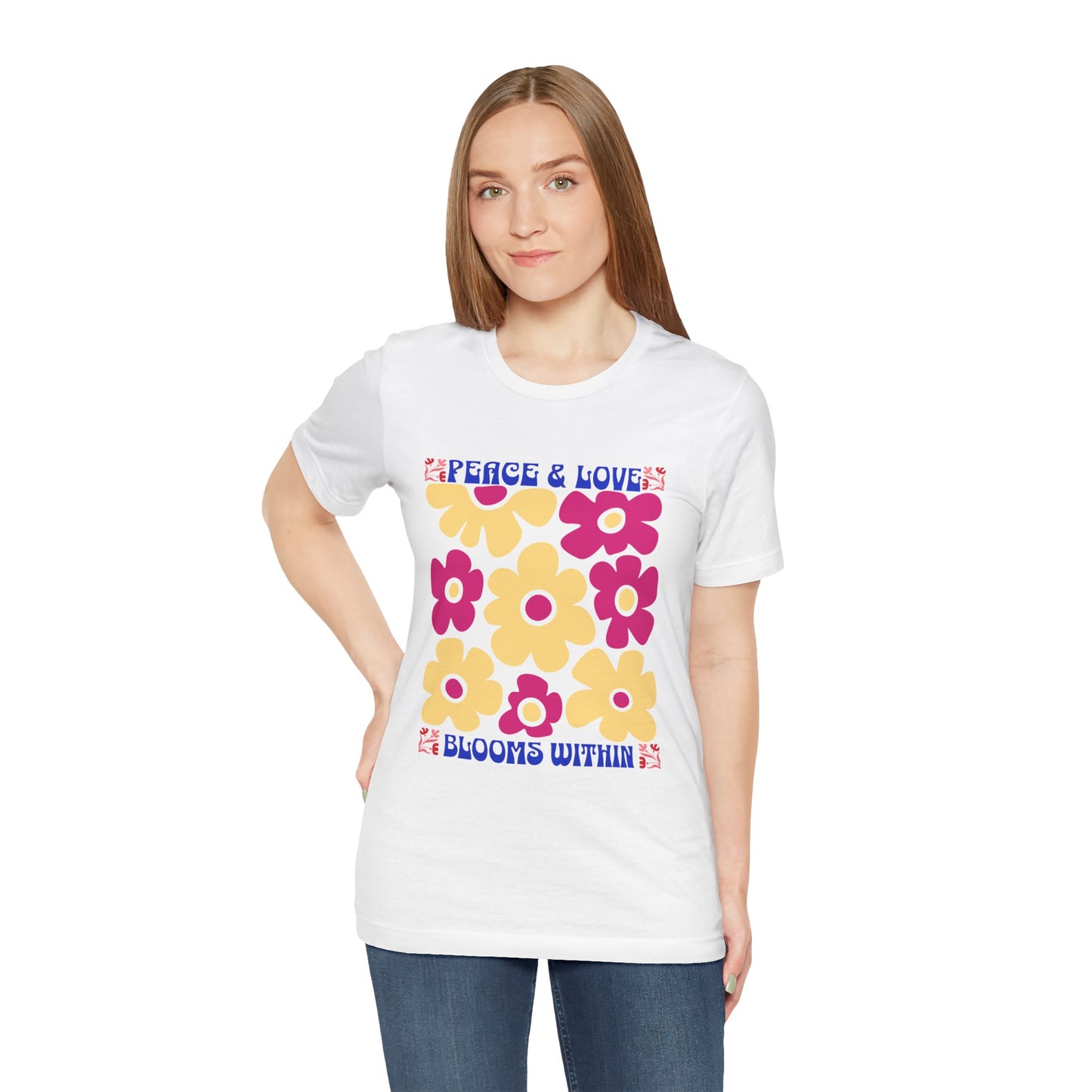 Peace and Love Blooms Within Yoga Tee -