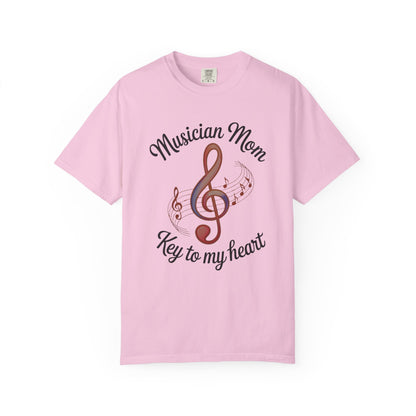 Musician Mom T-Shirt featuring a relaxed fit and classic crew neckline, crafted from high-quality US cotton, ideal for moms who love music, perfectly embodying FireBrook Essentials' focus on comfort and style.