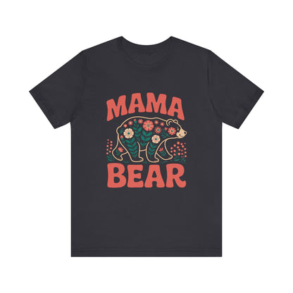 Mama Bear T-Shirt showcasing a cozy, family-oriented design on a lightweight cotton fabric, ideal for casual wear, embodying the comfort and warmth synonymous with FireBrook Essentials' uplifting apparel collection.