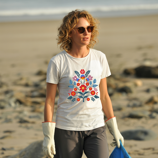 Flower Tree T-Shirt: Unisex tee featuring a serene botanical design, ideal for versatile wear. Made from durable, ethically sourced US cotton, embodying the comfort and style ethos of FireBrook Essentials.