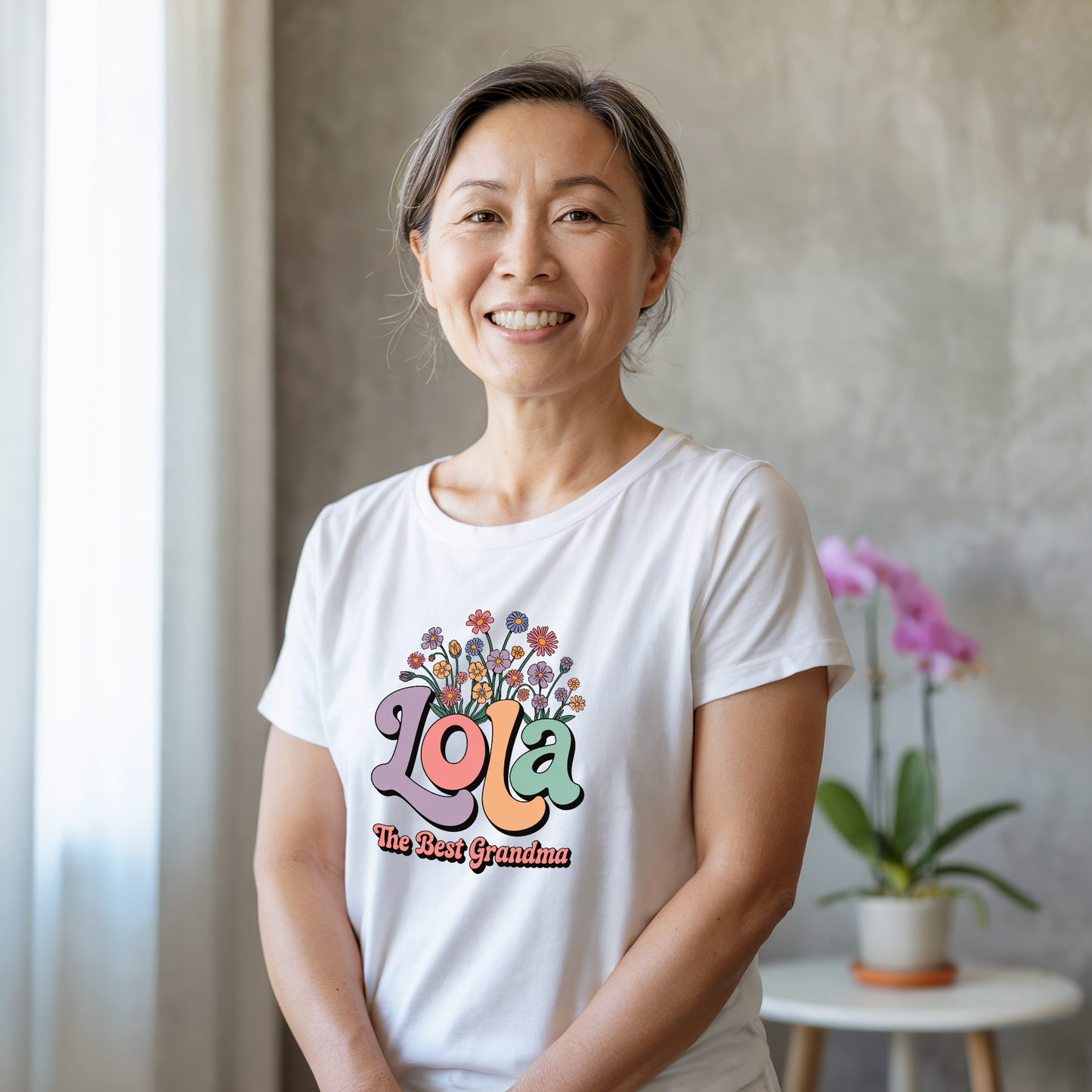 Grandma Lola for Mother's Day Comfort Colors Unisex T-Shirt featuring a 'Lola: The Best Grandma' design, showcasing heartfelt tribute to Filipino grandmothers, with durable stitching and soft, garment-dyed fabric.