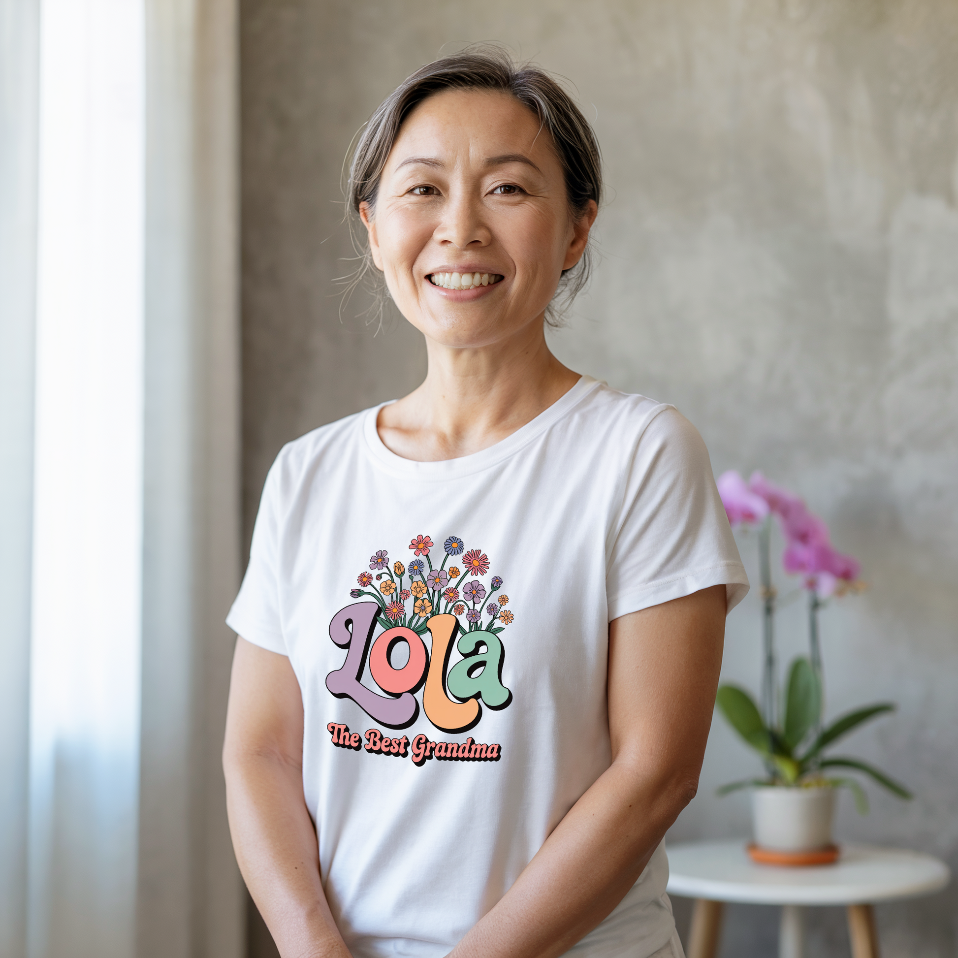 Grandma Lola for Mother's Day Comfort Colors Unisex T-Shirt featuring a 'Lola: The Best Grandma' design, showcasing heartfelt tribute to Filipino grandmothers, with durable stitching and soft, garment-dyed fabric.