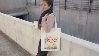 Watercolor Floral Tote Bag